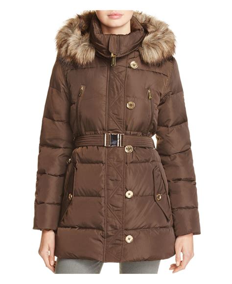 michael kors jacket tan gold zippers buttons|Michael Kors puffer jacket.